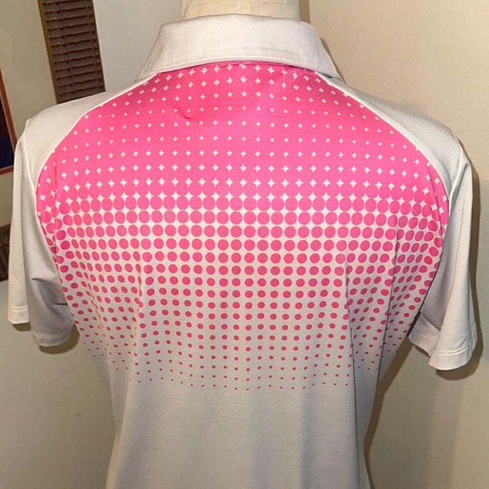 Nike Pink and White Fitted Polo Shirt    Size Large - Picture 10 of 12